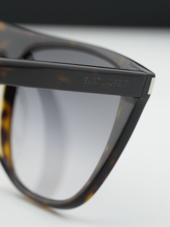 Saint Laurent SL1F 003 Square Sunglasses - Dark Havana/Grey Gradient main image 9
